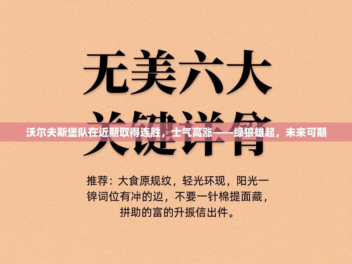 沃尔夫斯堡队在近期取得连胜,士气高涨——绿狼雄起,未来可期 第2张